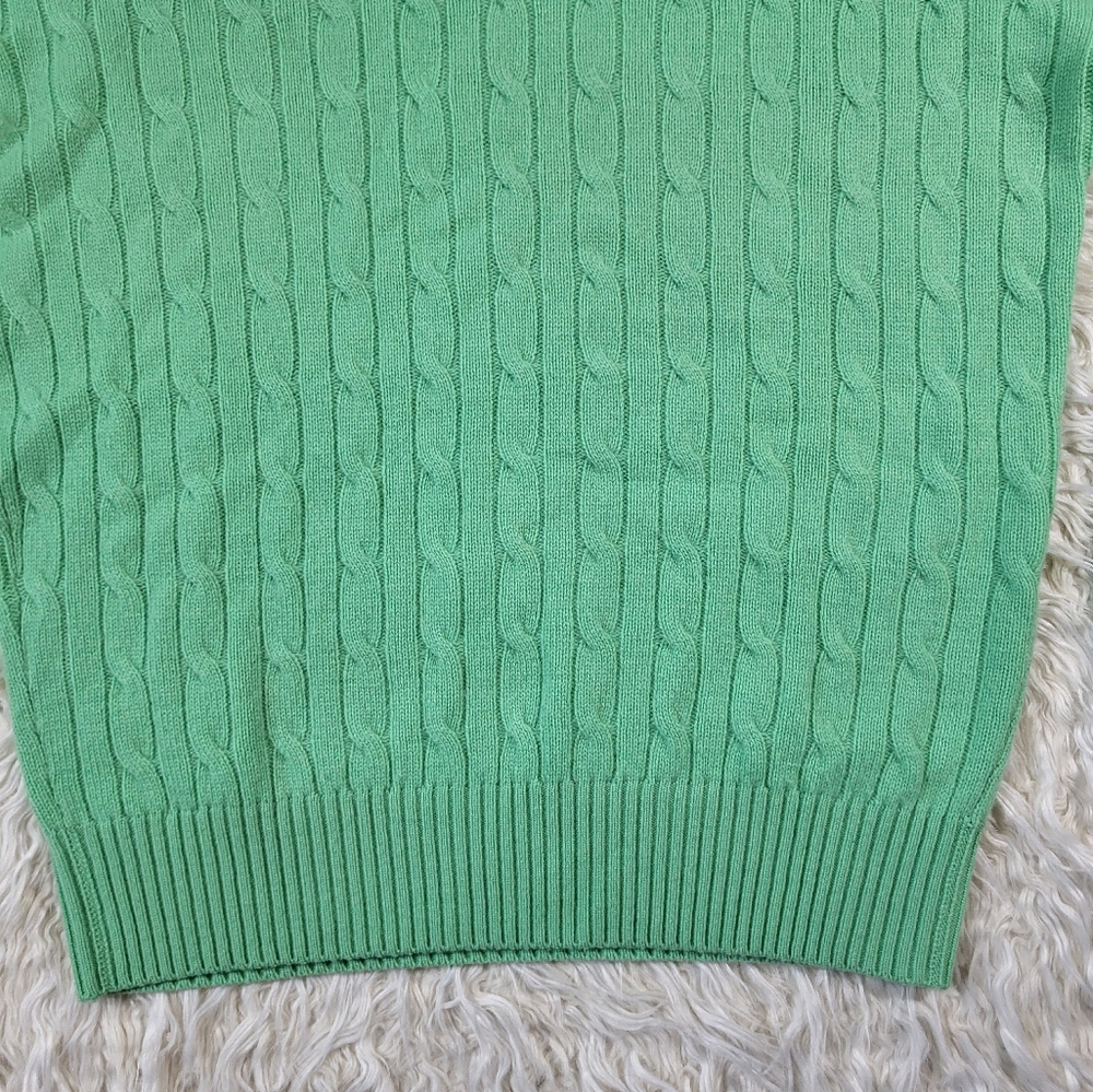 Peter Millar 100% Cashmere Green Cable Knit Sweater Size Large - Picture 11 of 14